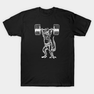 SEEMBO Dinosaur Weight Lifting Barbells Workout Gym Fitness T-Shirt